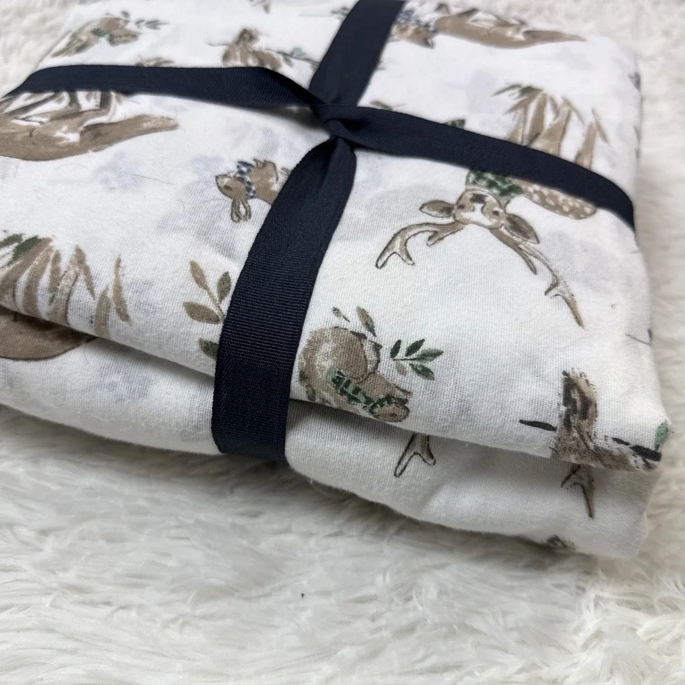 Eddie Bauer Flannel Sheet Set Full Size 4 Piece Woodland‎ Friends Cabin Outdoors